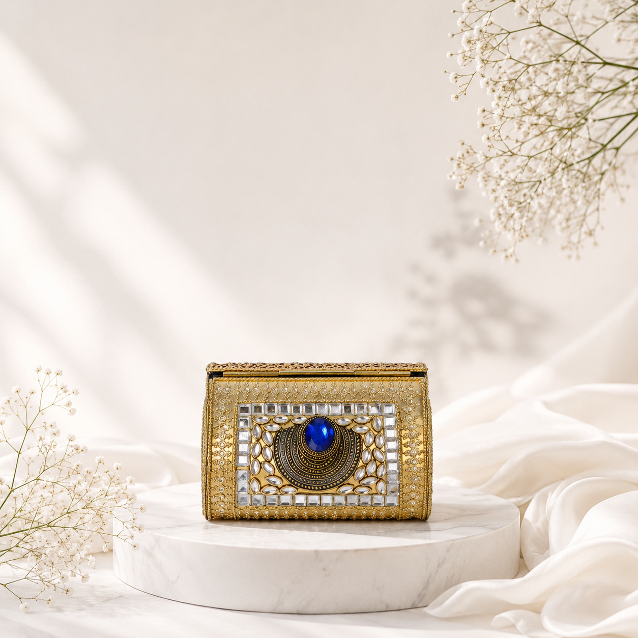Sapphire Kundan Saga Clutch (Small)