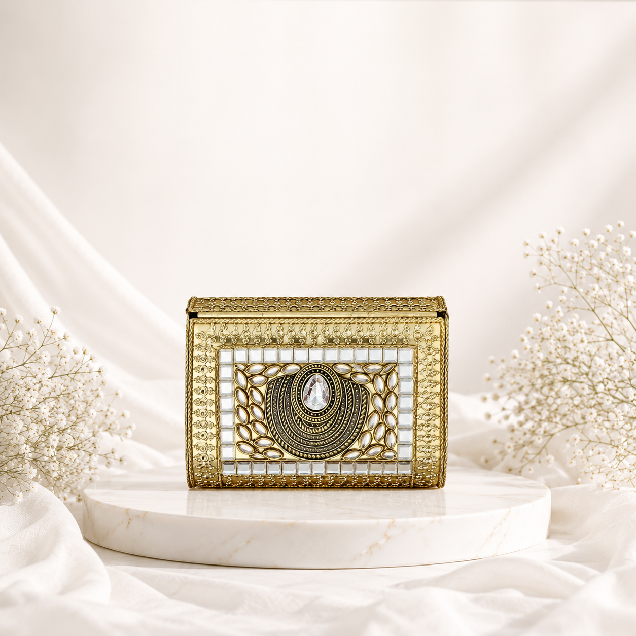 Pearl Kundan Clutch (Small)