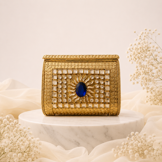 Sapphire Kundan Saga Clutch (Small)