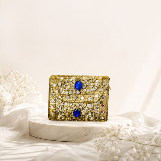 Sapphire Kundan Saga Clutch (Small)